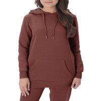 Smart Living Women's Soft Longline Hoodie Pullover with Kangaroo Pocket in Chocolate | Size: XL
