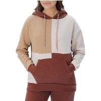 M17 Womens Ladies Plain Patchwork Hoodie Pullover Hoody Soft Casual Hooded Sweatshirt Top Long Sleeve Jacket Jumper (L, Toffee Brown)