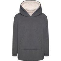 Smart Living Oversized Coral Fleece Blanket Hoodie for Warmth & Comfort in Charcoal | Size: Medium/Large