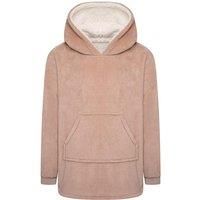 Smart Living Oversized Coral Fleece Blanket Hoodie for Warmth & Comfort in Pink | Size: S/M