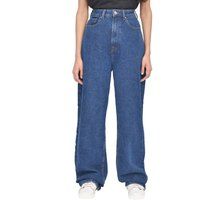 Smart Living Womenâ€™s 90s Wide Leg High Waist Jeans â€“ Classic, Stylish & Versatile in Dark Blue | Size: 8