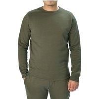 M17 Mens Recycled Classic Crew Neck Sweater Sweatshirt Casual Pullover Long Sleeve Top Plain Jumper (L, Khaki)