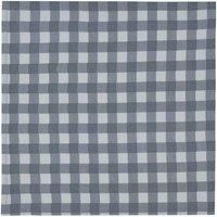 Sleepdown Gingham Printed 100% Cotton Half Panama Reusable Soft Cloth Table Napkins - Pack of 4 - Grey - 41cm x 41cm