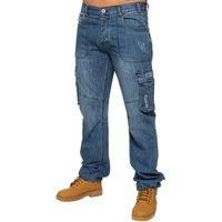 Enzo Mens Cargo Combat Jeans Trousers Casual Work Denim Pants All Waist Sizes MSW 44 Regular Blue