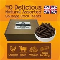 Natural Sausage Sticks Dog Treat Box 40 Pcs Treats Soft Chews Assortment
