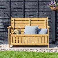 AIRWAVE Wooden Darcy 2 Seater Garden Storage Bench Seat