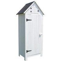AIRWAVE Outdoor Bideford Garden Wooden Storage Cabinet/Tool Shed (White)