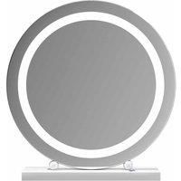 At Home Comforts Light Up Vanity Hollywood Mirror with Dimmable LED Globe Lights for Makeup, Vanity Table (LED Strip Round Lucille)
