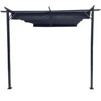 Jack Stonehouse Brooklyn Steel Wall Mounted Pergola Grey, Grey