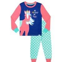 Harry Bear Girls Pyjamas Snuggle Fit Rainbow Horse Multicoloured 7-8 Years