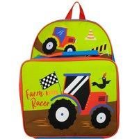 Harry Bear Kids Backpack and Lunchbag Set Multicoloured Tractor