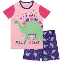 Harry Bear Girls Short Pyjamas Dinosaur Multicoloured 4-5 Years