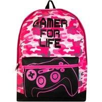 Gamer Backpack Kids Girls School Bag Rucksack Bookbag Camouflage Pink Black Zip