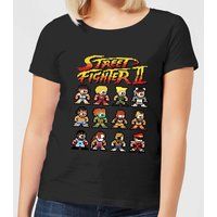 Street Fighter 2 Pixel Characters Women's T-Shirt - Black - S