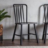 Hudson Living Pair Of Wycombe Solid Oak Dining Chairs  Black