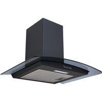 SIA CGHS60BL 60cm Curved Black Glass Cooker Hood Kitchen Extractor Fan
