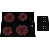 60cm Electric Ceramic Hob with 9 Power Levels & Child Lock, 4 Zone - CERH615BL