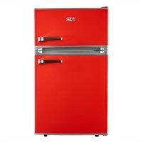 SIA RFM88R 88L Freestanding Under Counter Retro Fridge Freezer - Red