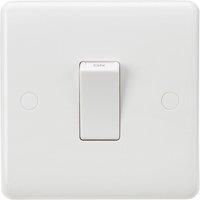 KnightsBridge Curved Edge 45A 1G DP Switch (White Rocker)