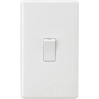 KnightsBridge Curved Edge 45A 2G DP Switch (White Rocker)