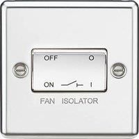 KnightsBridge 10AX 3 Pole Fan Isolator Switch - Rounded Edge Polished Chrome