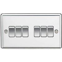 Knightsbridge 10AX 6G 2 Way Plate Switch - Rounded Edge Polished Chrome