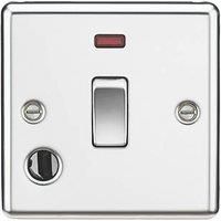 KnightsBridge 20A 1G DP Switch with Neon & Flex Outlet - Rounded Edge Polished Chrome