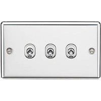 KnightsBridge 10AX 3G 2 Way Toggle Switch - Rounded Polished Chrome Finish