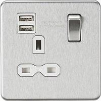 Knightsbridge Screwless 13A 1G switched socket with dual USB charger (2.4A)