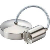 KnightsBridge 6" E27 Contemporary Pendant Set - Brushed Chrome