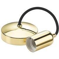 KnightsBridge 6" E27 Contemporary Pendant Set - Polished Brass