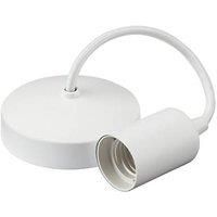 KnightsBridge 6" E27 Contemporary Pendant Set - Matt White