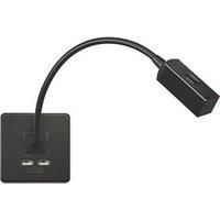 KnightsBridge Screwless Reading Light with Dual USB Charger - Matt Black