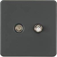 KnightsBridge Screwless TV & SAT TV Outlet (Isolated) - Anthracite