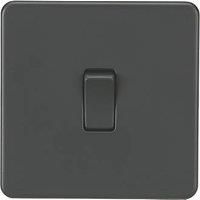 KnightsBridge Screwless 10AX 1G 2-Way Switch - Anthracite