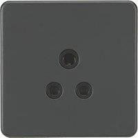 KNIGHTSBRIDGE ANTHRACITE SCREWLESS Switches & Sockets BLACK Insert + USB