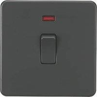 KNIGHTSBRIDGE ANTHRACITE SCREWLESS Switches & Sockets BLACK Insert + USB