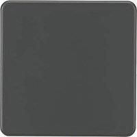 KnightsBridge Screwless 1G Blanking Plate - Anthracite