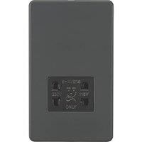 KNIGHTSBRIDGE ANTHRACITE SCREWLESS Switches & Sockets BLACK Insert + USB