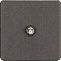 KNIGHTSBRIDGE SMOKED BRONZE SCREWLESS Switches & Sockets BLACK Insert + USB