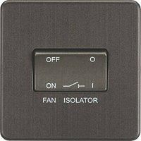 KnightsBridge Screwless 10AX 3 pole Fan Isolator Switch - Smoked Bronze