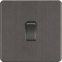 KNIGHTSBRIDGE SMOKED BRONZE SCREWLESS Switches & Sockets BLACK Insert + USB
