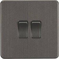 KNIGHTSBRIDGE SMOKED BRONZE SCREWLESS Switches & Sockets BLACK Insert + USB