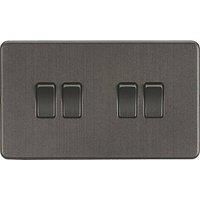 KNIGHTSBRIDGE SMOKED BRONZE SCREWLESS Switches & Sockets BLACK Insert + USB