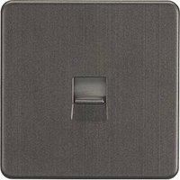 KNIGHTSBRIDGE SMOKED BRONZE SCREWLESS Switches & Sockets BLACK Insert + USB
