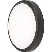 KnightsBridge 230V IP65 14W CCT Adjustable LED Bulkhead C/W Black Trim