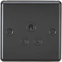 KNIGHTSBRIDGE ROUND EDGE MATT BLACK SWITCHES AND SOCKETS BLACK INSERT