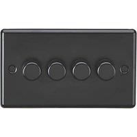 KNIGHTSBRIDGE ROUND EDGE MATT BLACK SWITCHES AND SOCKETS BLACK INSERT