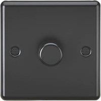 KNIGHTSBRIDGE ROUND EDGE MATT BLACK SWITCHES AND SOCKETS BLACK INSERT