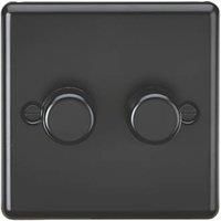 KNIGHTSBRIDGE ROUND EDGE MATT BLACK SWITCHES AND SOCKETS BLACK INSERT